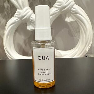 OUAI Wave Spray with White Cap and Clear Bottle